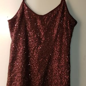 Express burgundy sequined cami